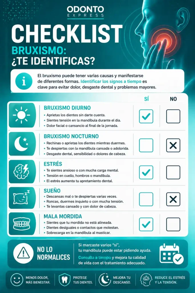Bruxismo diurno, bruxismo nocturno, estrés, sueño y mala mordida - tratamiento para el bruxismo