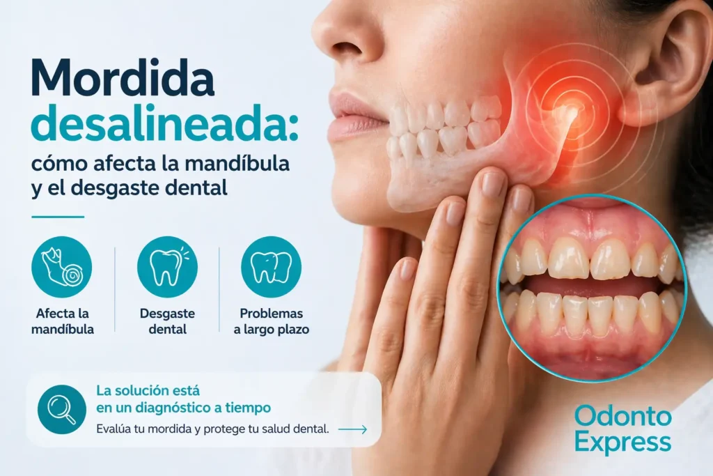 Mordida desalineada: cómo afecta la mandíbula y el desgaste dental