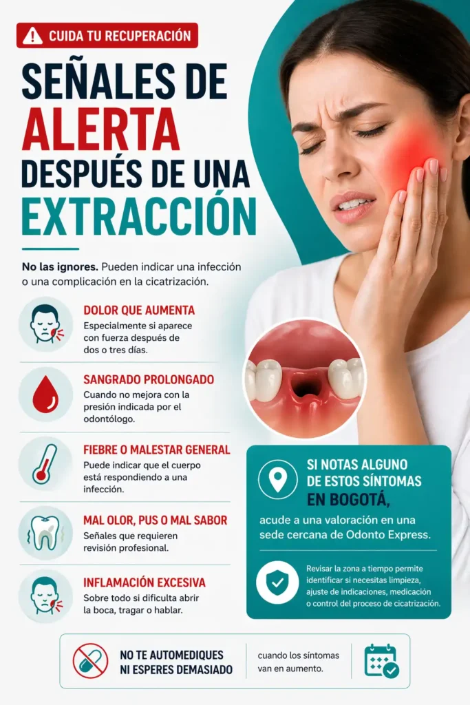 Señales de alerta después del procedimiento - extraccion dental