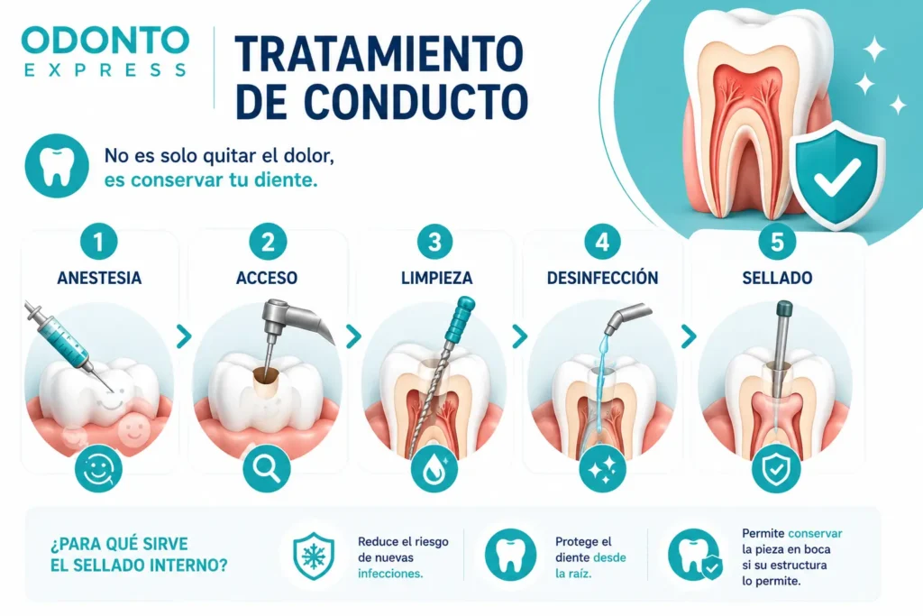 Anestesia, limpieza de conductos y sellado interno​ - tratamiento de endodoncia