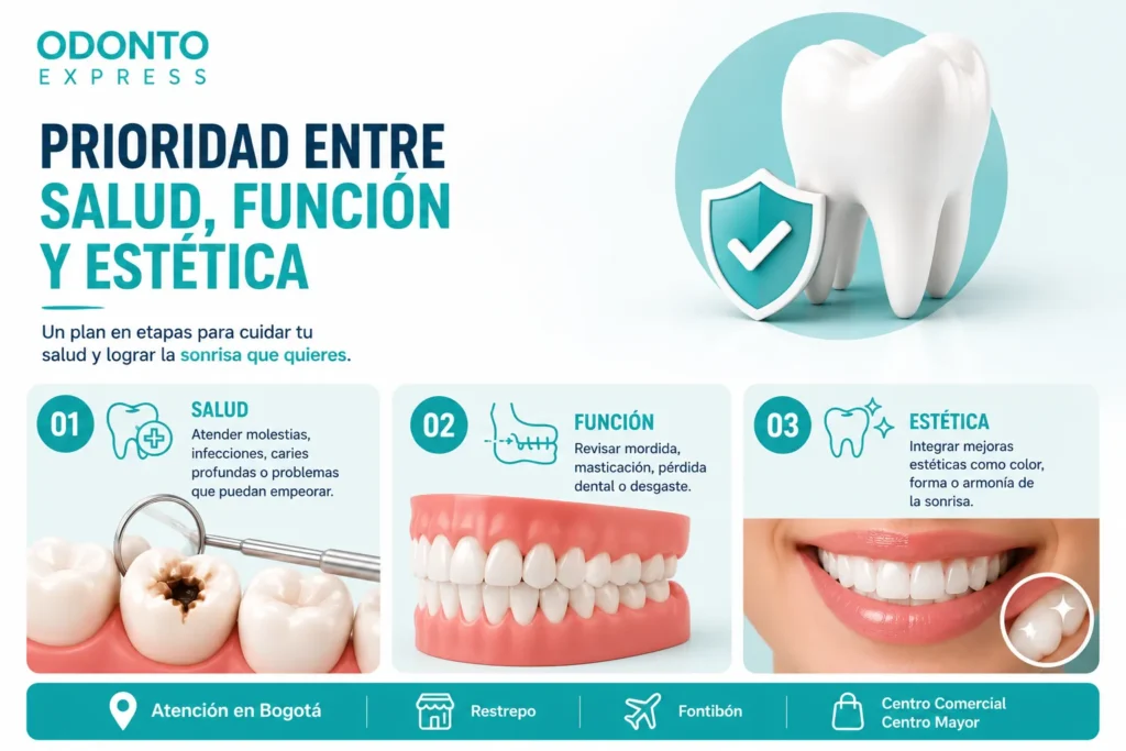 prioridad entre salud, función y estética - tratamiento odontológico