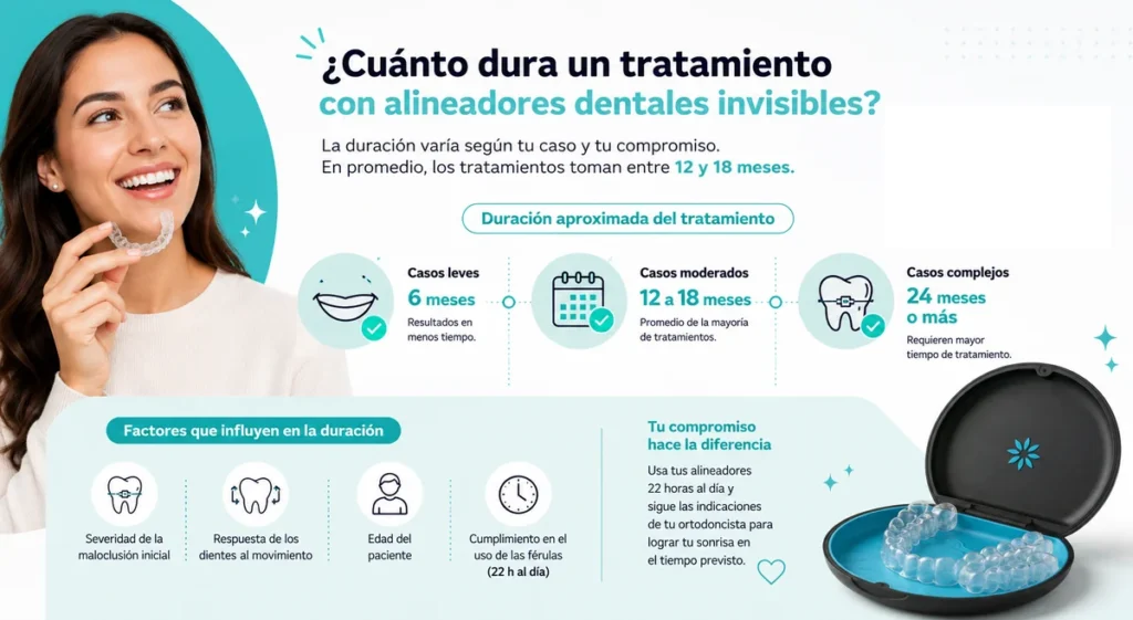 Cuanto dura un tratamiento con alineadores dentales invisibles