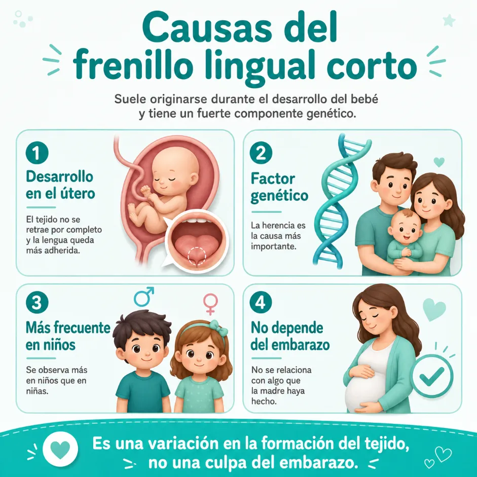 Causas del frenillo lingual corto