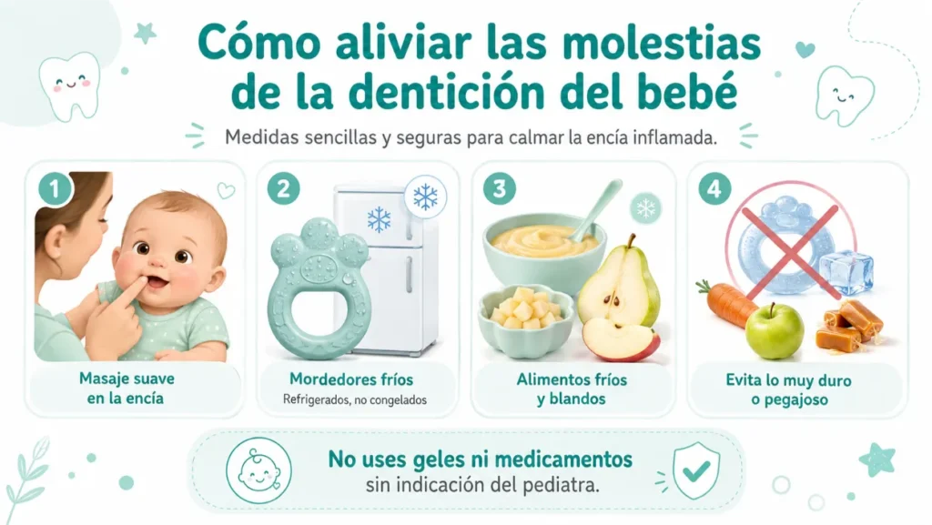 Como aliviar las molestias de la denticion del bebe