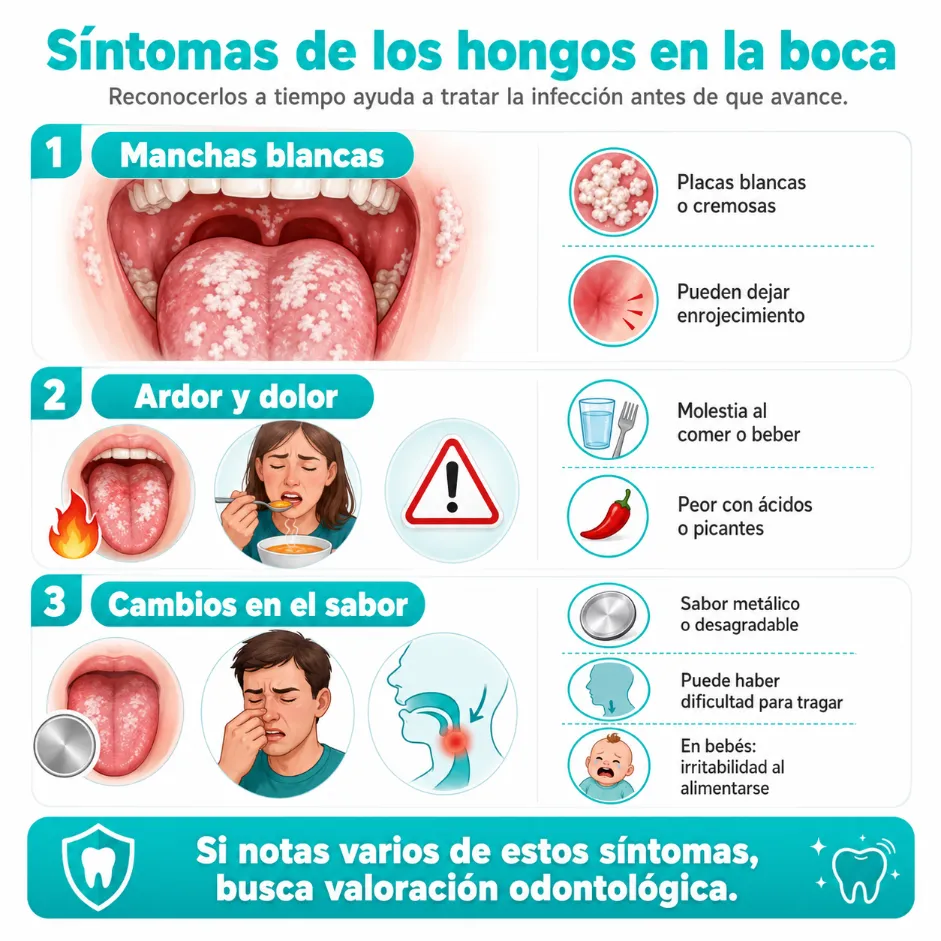 Sintomas de los hongos en la boca