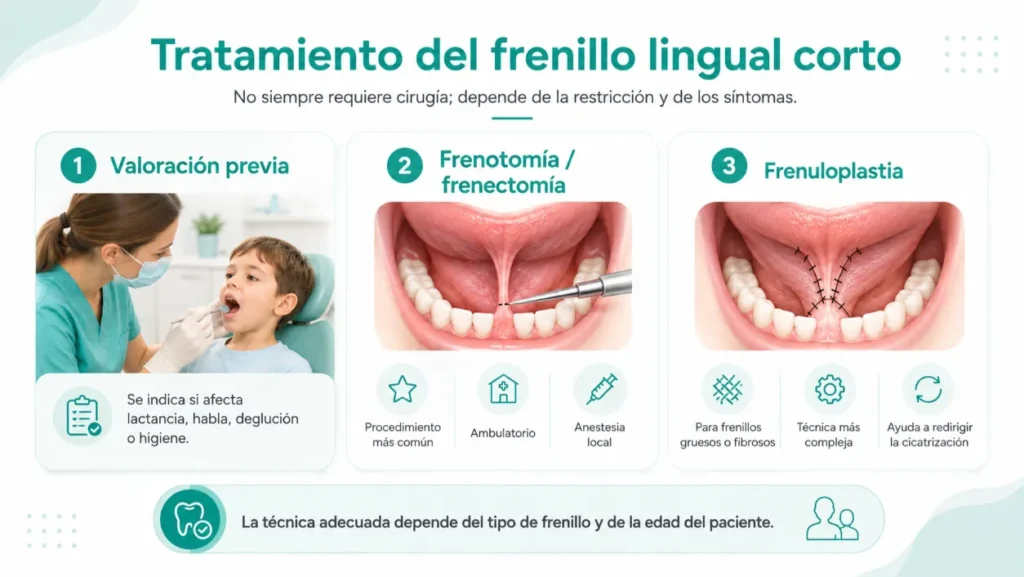 Tratamiento del frenillo lingual corto