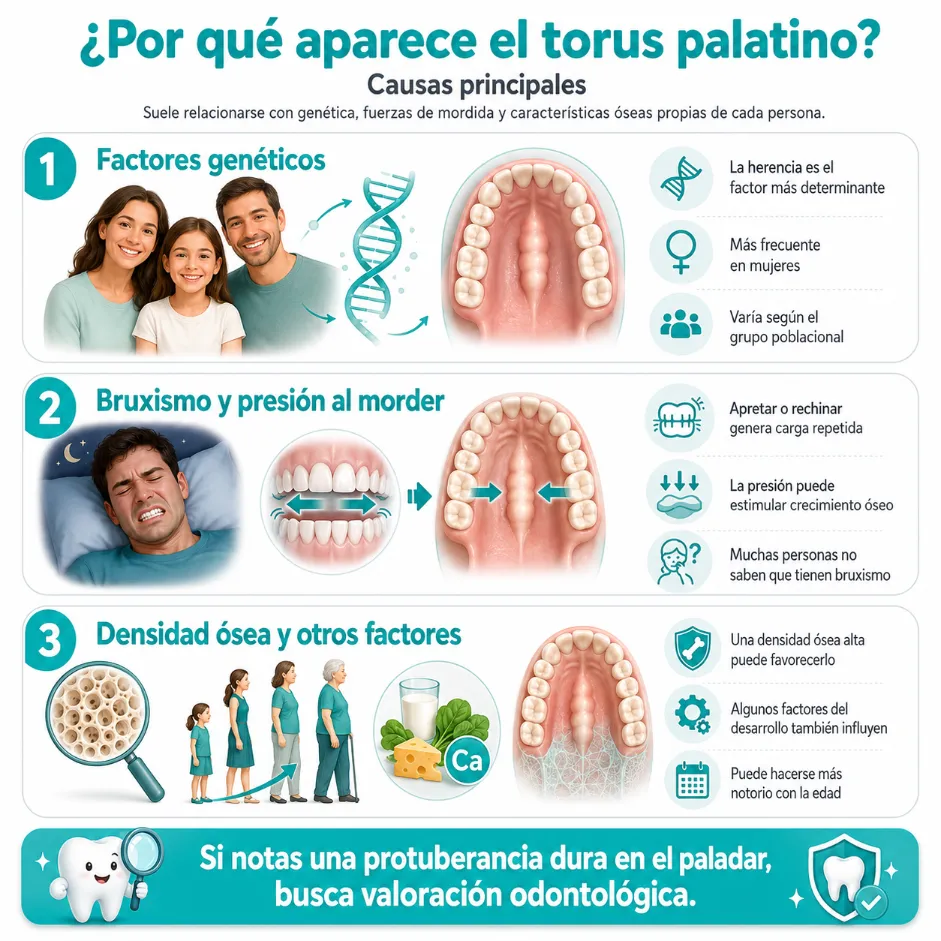 Por que aparece el torus palatino Causas principales