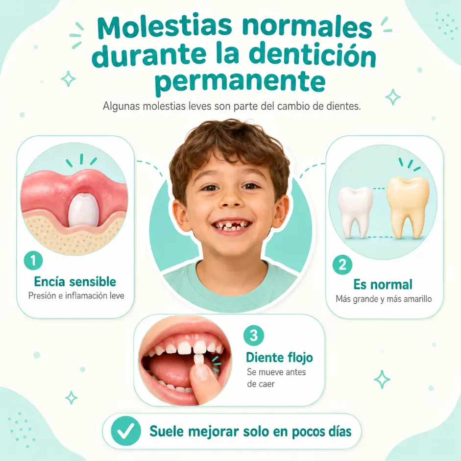 Molestias normales durante la denticion permanente