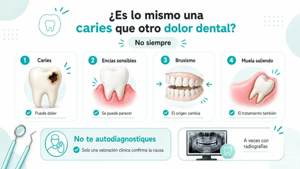 Es lo mismo una caries que otro dolor dental