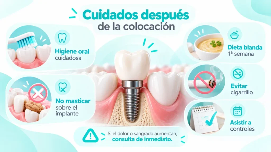 Cuidados despues de la colocacion