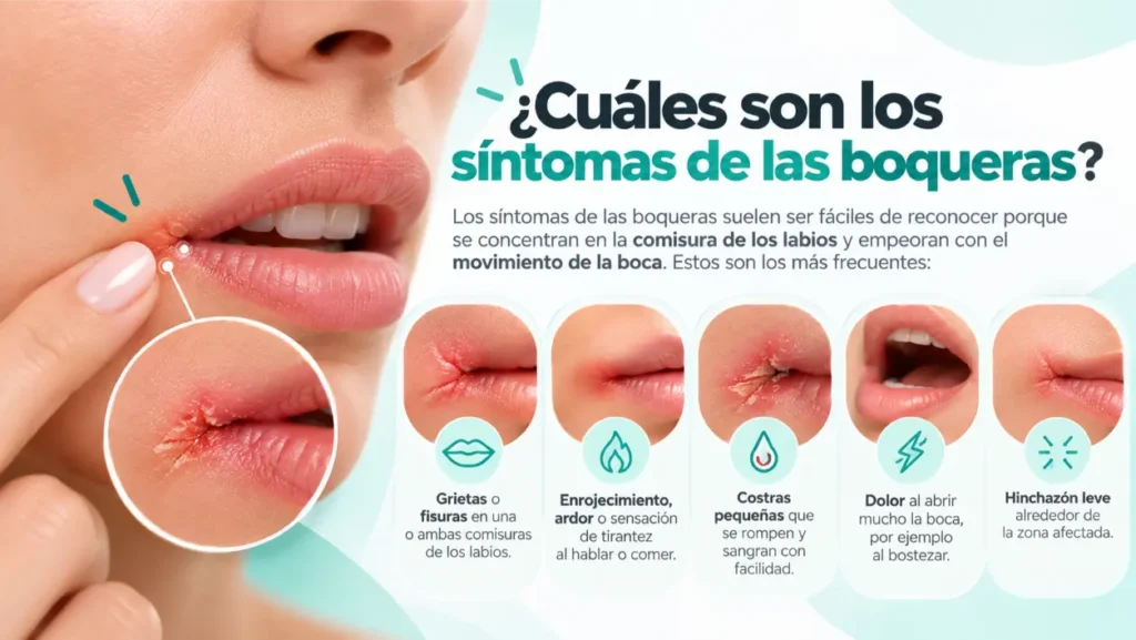 Cuales son los sintomas de las boqueras