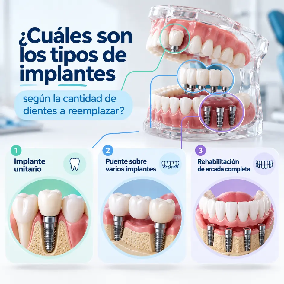 Cuales son los tipos de implantes segun la cantidad de dientes a reemplazar