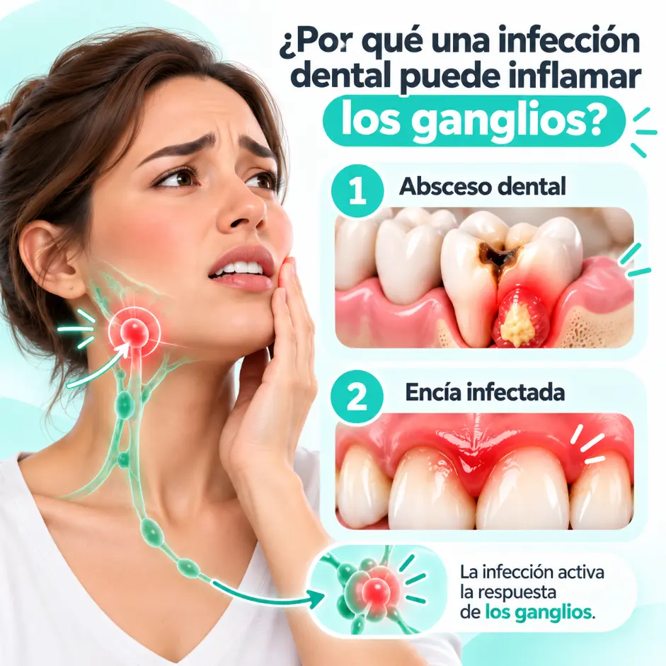 Por que una infeccion dental puede inflamar los ganglios