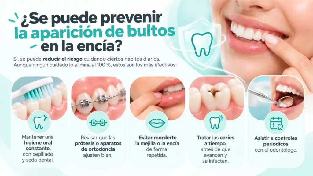 Se puede prevenir la aparicion de bultos en la encia