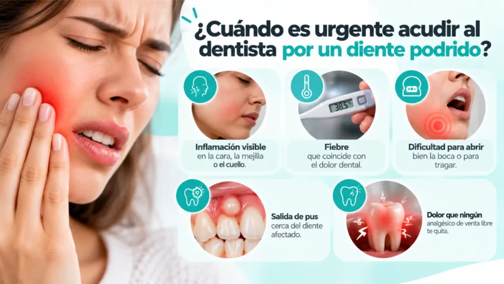 Cuando es urgente acudir al dentista por un diente podrido